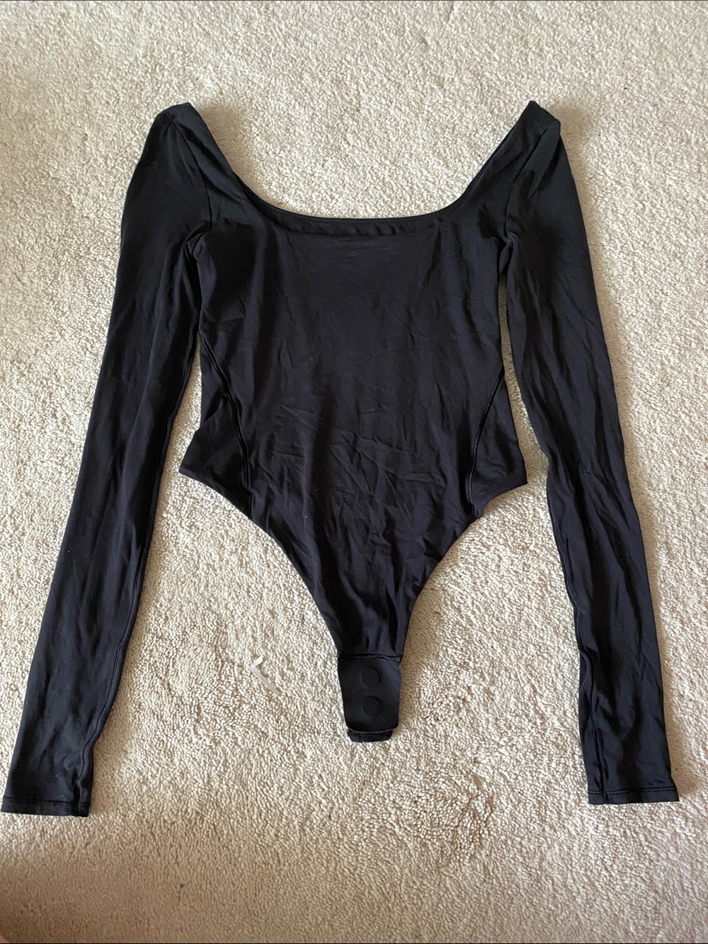 lululemon athletica Black Long-Sleeve Scoop Neck Bodysuit